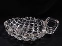 Gorgeous Large Cut Crystal Handled Nappy, Fluoresc