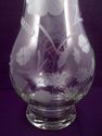 Large Etched Crystal Vase, Floral Pattern, Footed 