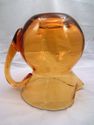 Amber Glass Pitcher, Hand-Made, Flared Rim, Applie