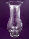 Large Etched Crystal Vase, Floral Pattern, Footed 