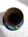 Vintage Chinese Cloisonne Vase, Cobalt Blue, Flora