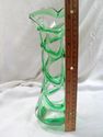 Art Glass Vase, Studio, Hand-Blown, Green, Clear, 