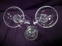 Three Elegant Glass Candlesticks, Candleholders, V