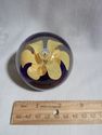 Vintage Yellow Flower Paperweight, Bubbles