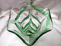 Art Glass Vase, Studio, Hand-Blown, Green, Clear, 