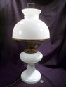 Vintage Milk Glass Lamp with Glass Shade and Glass