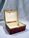 Lidded Dresser Box, Rare Goldcrest, Red Porcelain,