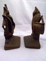 Pair of Cast Brass Bookends, Spanish Galleons, Sai