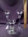 Three Elegant Glass Candlesticks, Candleholders, V