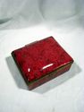 Lidded Dresser Box, Rare Goldcrest, Red Porcelain,