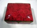 Lidded Dresser Box, Rare Goldcrest, Red Porcelain,