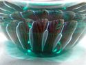 Superb Signed Art Glass Bowl, Emerald, Clear, Opal