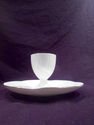 Egg Cup and Underplate, Shelley Regency White, Por