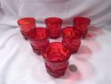 Set of Six Fostoria Argus Ruby Juice Glasses, Mark