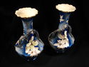 Matched Pair of Japanese Dragon-Handled Vases, Cob