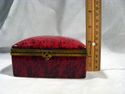 Lidded Dresser Box, Rare Goldcrest, Red Porcelain,