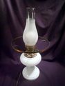 Vintage Milk Glass Lamp with Glass Shade and Glass