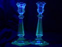 Pair of American Brilliant Period Cut Crystal Cand