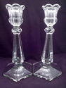 Pair of American Brilliant Period Cut Crystal Cand