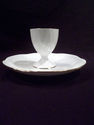 Egg Cup and Underplate, Shelley Regency White, Por