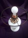 Vintage Milk Glass Lamp with Glass Shade and Glass