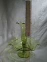 Yellow-Green Epergne, Victorian, Glass, Antique, V