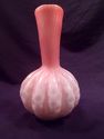 Victorian Satin Glass Vase, Melon Shaped, Antique,