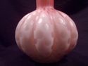 Victorian Satin Glass Vase, Melon Shaped, Antique,