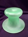 Pair of Vintage Vaseline Green Satin Top Hat Vases