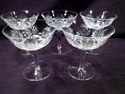 Set of 5 Cut Crystal Champagne, Dessert, Shrimp Co