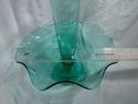 Teal Epergne, Victorian, Glass, Hand-Blown, Antiqu