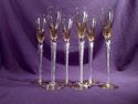 Set of Six Amber Tall Cordials, Toasting Glasses, 