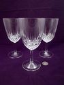 Set of Three French Crystal Water, Juice Goblets, 