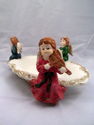 Nut, Candy Dish with Three Holiday Angels, Hand-Pa