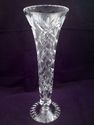 Two Cut Crystal Vases, 10 1/4" & 6" Height, Footed