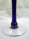 Unusual Set of Three Cobalt Cut to Clear Wine Hock