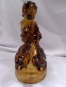 Figurine, Girl with Geese, Amber Art Glass, Child