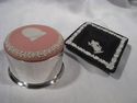 Wedgwood Silverplated Dresser Box & Black Pin Tray