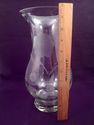 Large Etched Crystal Vase, Floral Pattern, Footed 