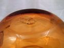 Amber Glass Pitcher, Hand-Made, Flared Rim, Applie