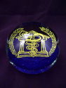 Marked Gentile Glass Paperweight, Medical Serpent,