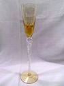 Set of Six Amber Tall Cordials, Toasting Glasses, 