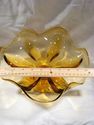 Three Piece Set of Amber Art Glass Centerpieces, V