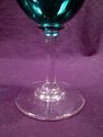 Set of Four Turquoise Cordial Glasses, Clear Stem,