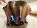 Iridescent Art Glass Vase, Signed by Artist, Purpl