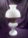 Vintage Milk Glass Lamp with Glass Shade and Glass