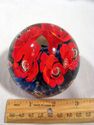 Interesting Floral Art Glass Paperweight