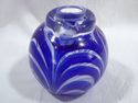 Clear Glass with Blue Swag Paperweight, Candlehold