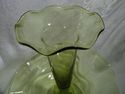 Yellow-Green Epergne, Victorian, Glass, Antique, V