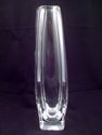 Tall Engraved Cut Crystal Long-Stem Vase, 1 3/4 Lb